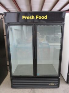 Used True GDM-49-LD 54 inch Swing Glass Door Refrigerated Merchandiser with LED Lighting